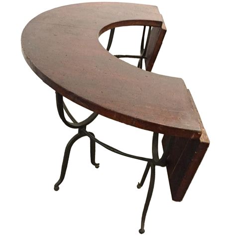 Unusual Semi Circle Hunt Table For Wine Testing Table Rustic Home Offices Semi Circle