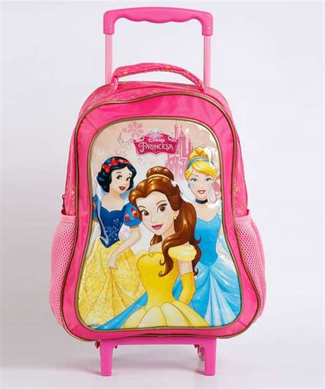 Mochila Escolar Infantil Rodinhas Estampa Princesas Disney Marisa