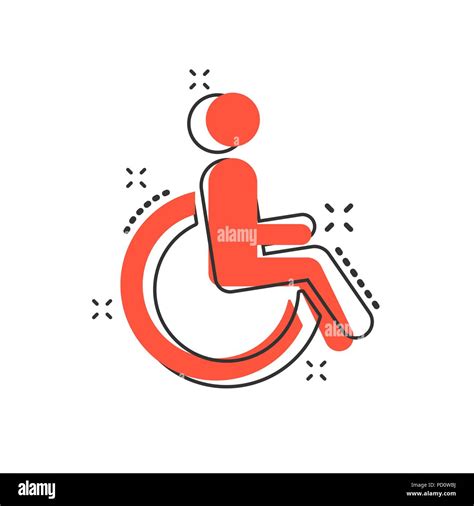 Vector Cartoon Man In Wheelchair Icon In Comic Style Handicapped