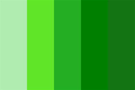 Shades of green from light to dark Color Palette