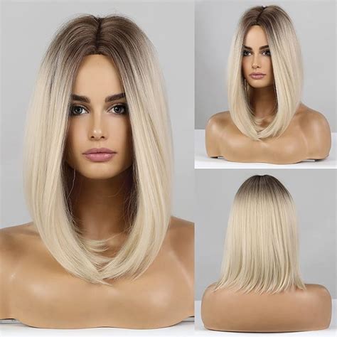 Amazon HAIRCUBE Ombre Blonde Bob Wig Shoulder Length Wigs For