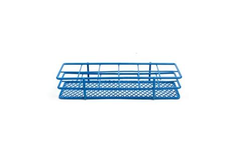 Heathrow Scientific HDPE Coated Wire Tube Rack Blue Fisher Scientific