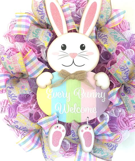 Easter Wreath Easter Door Wreath Easter Door Decor Easter Etsy