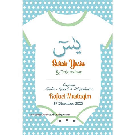 Pre Order Free Kad Set Doorgift Aqiqah Boy Kotak Reben Buku Yasin