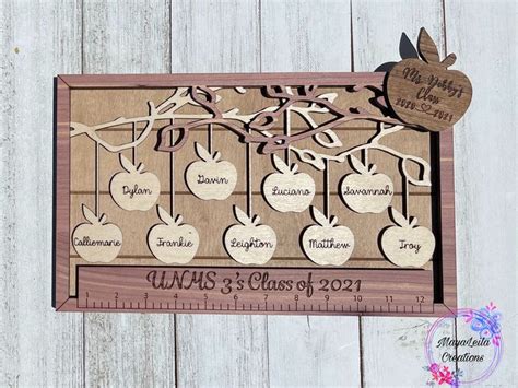 Teacher S Appreciation Teachers Thank You Wood Apple Tree Desk Gift