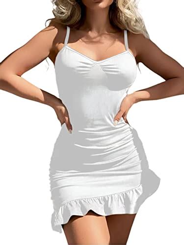 Lovelywholesale Womens Sexy V Neck Spaghetti Straps Bodycon Mini Dress