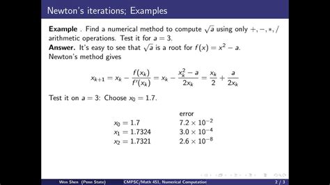 Ch5 8 Numerical Solutions Of Nonlinear Equations Newtons Iteration