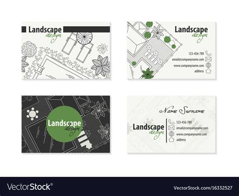 Set of business cards landscape design Royalty Free Vector