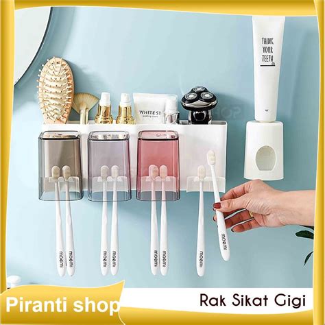 Jual Dispenser Odol Rak Sikat Gigi Kamar Mandi Tempat Sabun Gantung