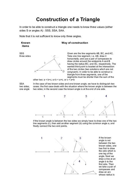 Construction Of A Triangle