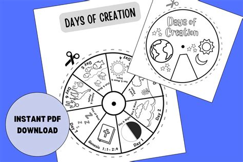 Days Of Creation Wheel Sunday School Activity Bible Lesson Printable