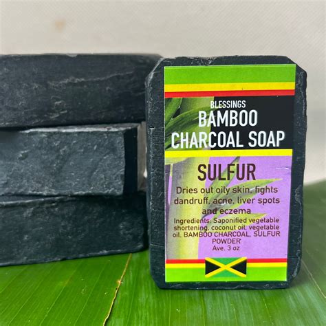 Bamboo Charcoal Sulfur Soap Blessings All Natural Jamaica For You