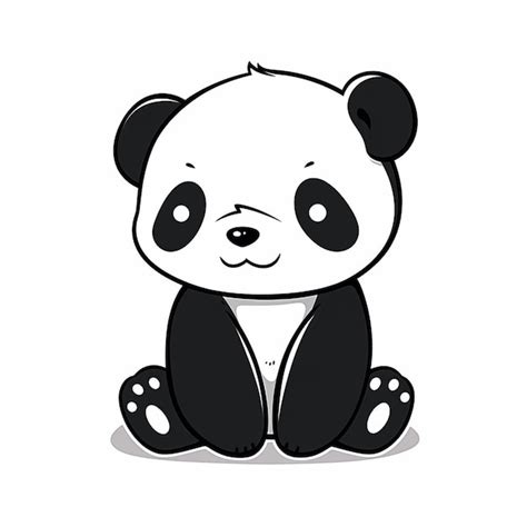 Premium Vector Cute Baby Panda Sitting On The Ground Vector Illustration