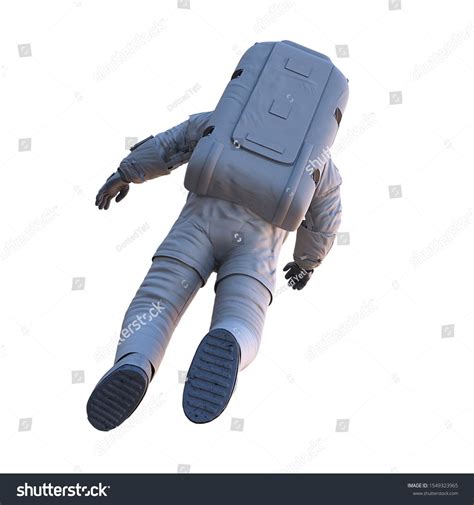 flying astronaut, back view, isolated on white background, back view ...