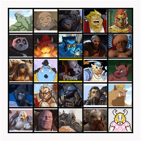 Characters I M Horny For Bingo Card