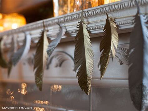 Make A Paper Feather Garland With Glittering Tips Paper Feathers