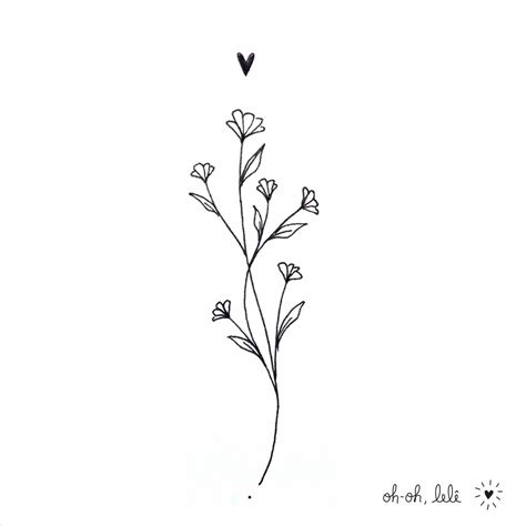 flower outline tattoo 3