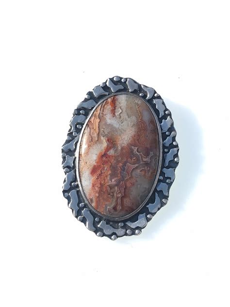 Crazy Lace Agate Silver Pendant Silversmith Silver Jewelry Silver