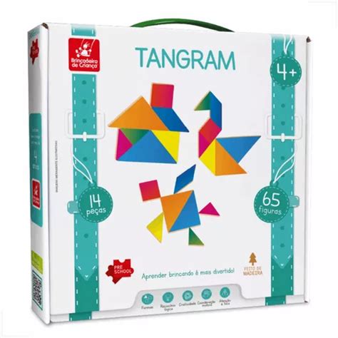 Tangram Quebra Cabeça Educativo E Pedagógico 65 Pc Parcelamento sem juros