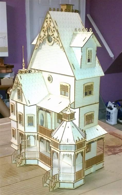 1 24 Ashley Abigail A Victorian Wooden Dollhouse Kit Half Etsy