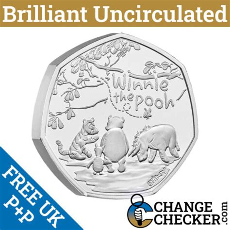 Naked Winnie The Pooh And Friends BU 50p 2022 Coin Brilliant