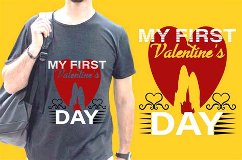 My First Valentines Day T Shirt Design Graphic By J E Store · Creative