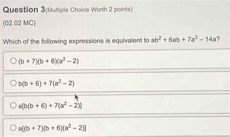 Solved Question Multiple Choice Worth Points Mc Which Of