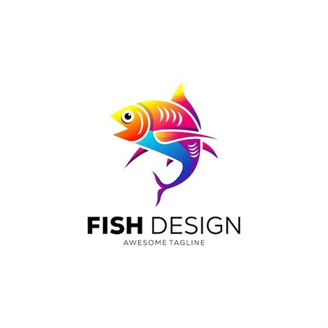 Premium Vector | Fish design logo design colorful