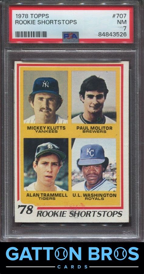 1978 Topps Rookie Infielders Molitor Trammell 707 PSA 7 NM EBay