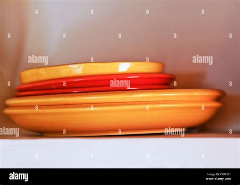 Still Life Display Of Clay Plates And Bowls Used In Middle Eastern