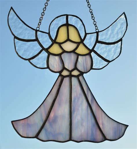 Angel Stained Glass Suncatcher Vitrales Pintados Arte En Vidrio