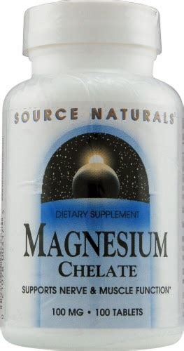 Source Naturals Magnesium Chelate 100 Mg 100 Tablets Kroger