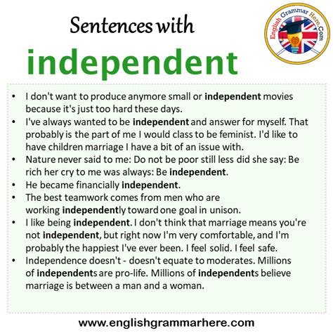 Sentences With Independent Independent In A Sentence In English