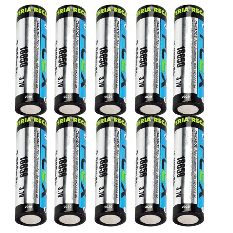 Bateria Recarregável Lanterna Tática 18650 3 7V 3800mAh Flex 10UN Flex