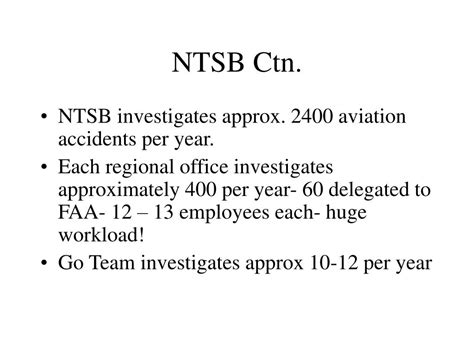 Ppt National Transportation Safety Board Ntsb Powerpoint