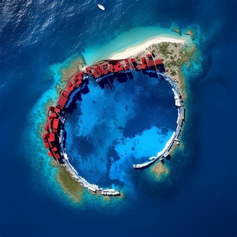 Map of satellite view of an island | Premium AI-generated image