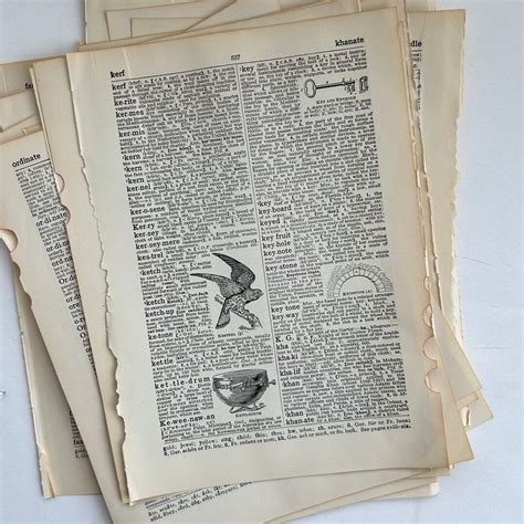 antique  illustrated dictionary pages antique english dictionary