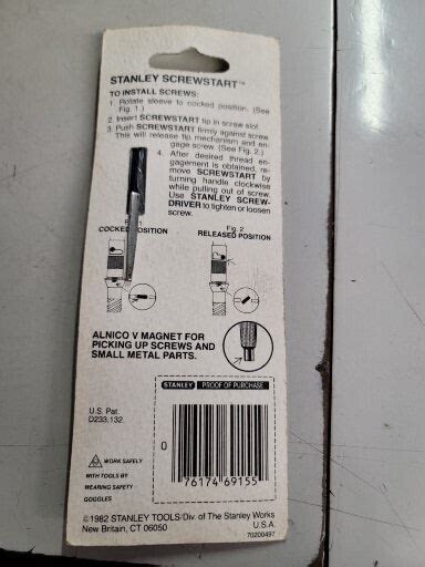 Vintage Stanley Screw Starter 6 Magnetized Tool Made In Usa 69 155 New