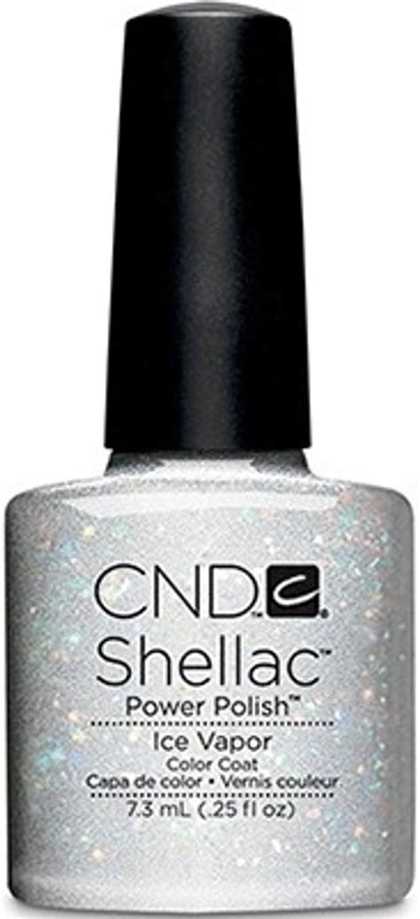 Shellac Ice Vapor לק ג ל היפואלרגני שקוף עם נצנוץ כסוף לק ג ל