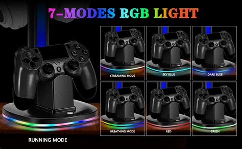 Ps4 Controller Charger With Rgb Headphone Stand Jdgpokoo Ps4 Controller Charger