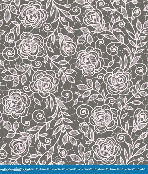 Roses Lace Seamless Pattern Stock Vector Illustration Of Fashioned