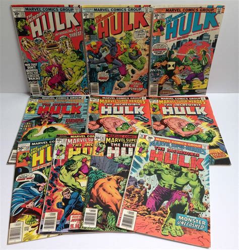 1970s Marvel Comics Incredible Hulk 10 issues 204 210 213 Nick Fury ...