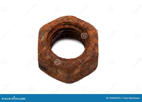 Large Old Rusty Nut Close Up Isolated On White Stock Photo Image Of