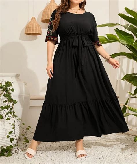 Rochie Lunga Shein Curve Negru La Lei Cb Outletmag Ro