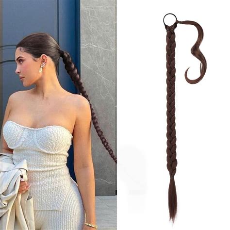 Amazon BARSDAR 30 Inch Long Braided Ponytail Extension With Hair