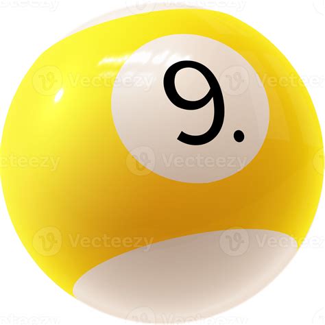 Yellow Billiard Ball Number Nine 11421167 PNG