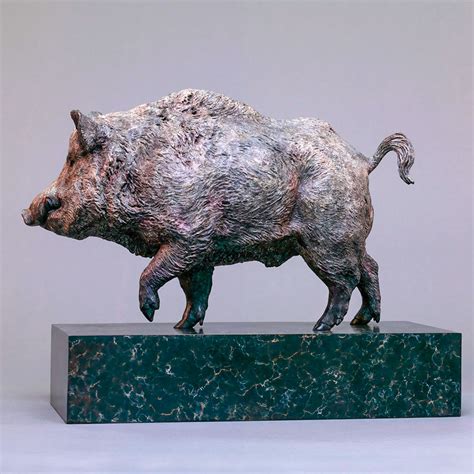 Wild Boar: Ltd Edition Bronze European Wild Boar Sculpture by Nick Bibby