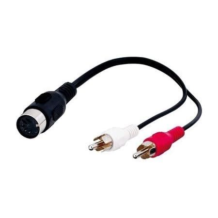 Cablepelado Cavo Audio Din Pin Femmina A X Rca Maschio M Nero