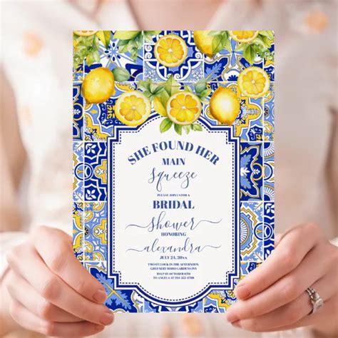 Mediterranean Lemon Main Squeeze Bridal Shower Invitation Zazzle