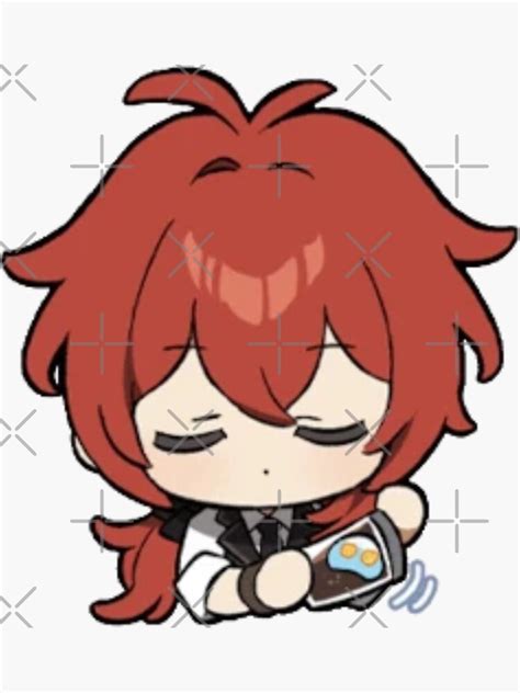 Diluc Chibi Genshin Impact Sticker For Sale By Saacollection